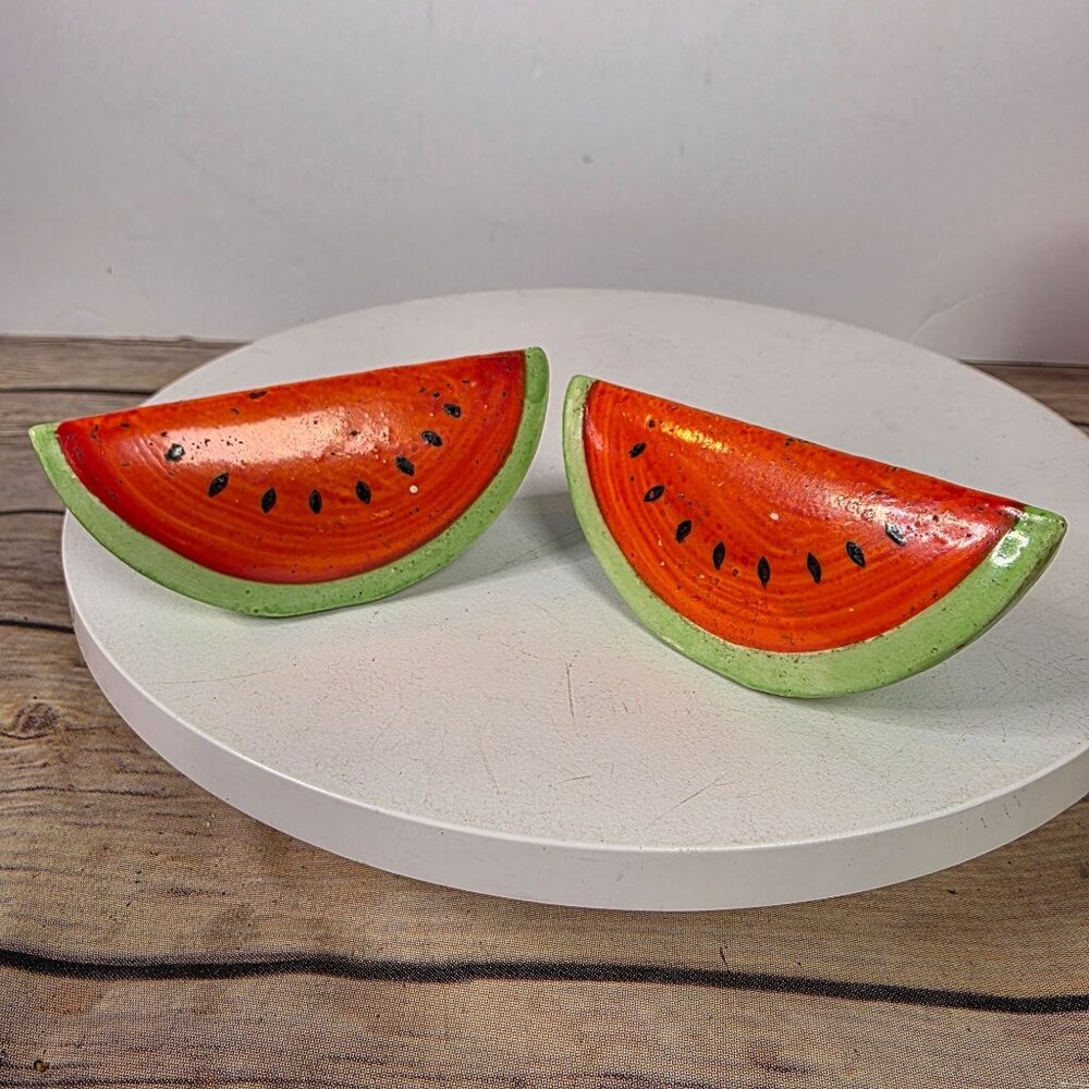 Vintage Watermelon Ceramic Salt & Pepper Shakers Mid-Century Japanese Kitchen De